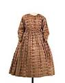 Image of Brown print dress, 1845